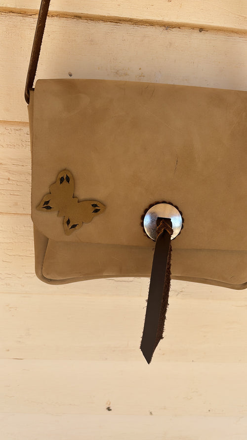 TAN BUTTERFLY CROSSBODY
