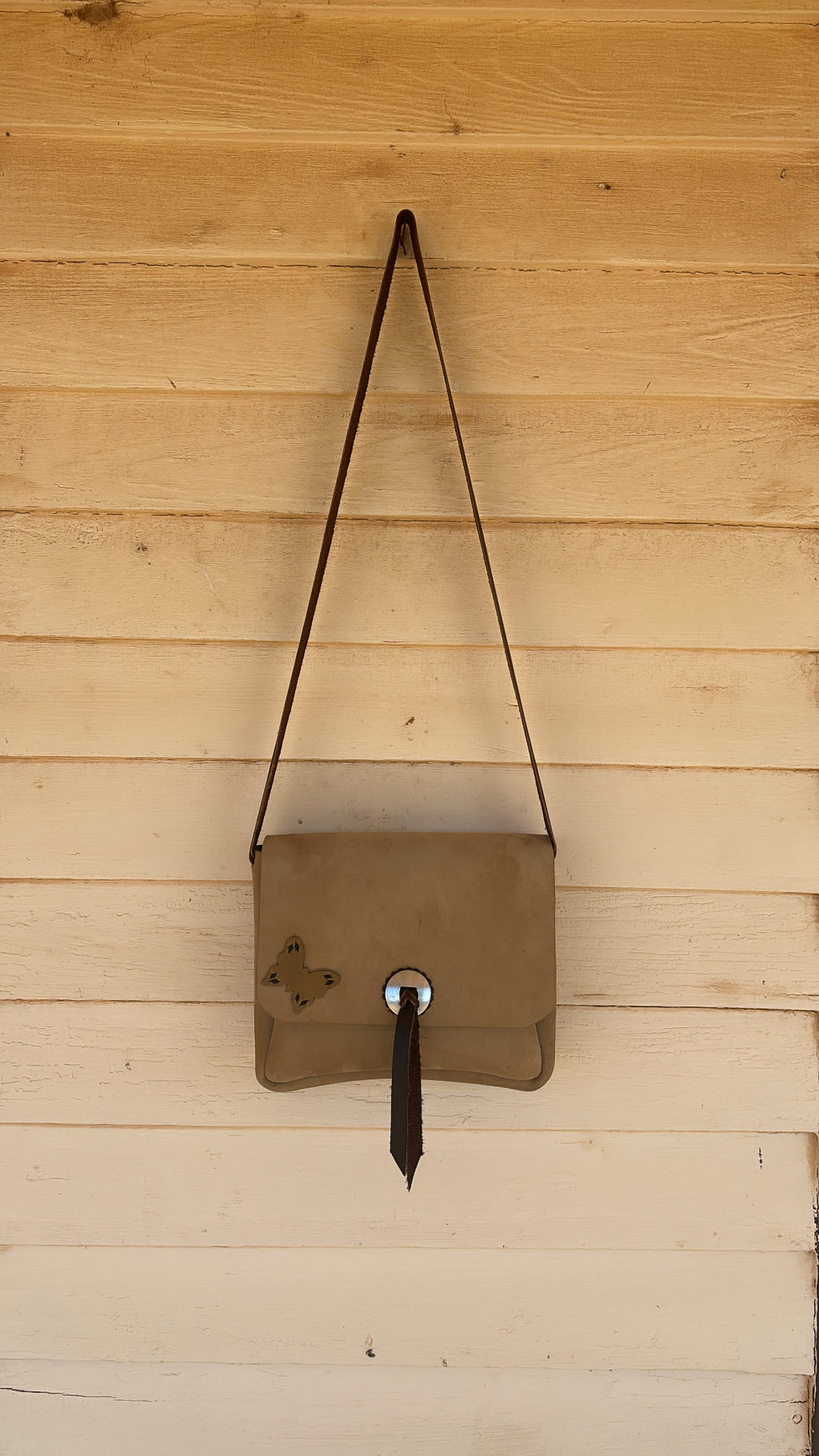 TAN BUTTERFLY CROSSBODY