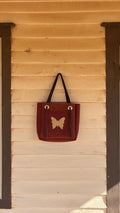 RED BROWN PALOMINO BUTTERFLY TOTE